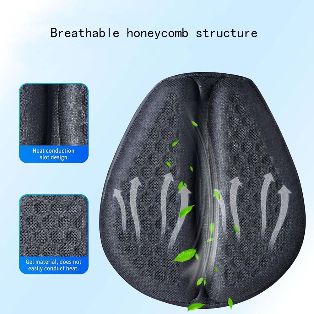 Coussin De Selle Moto Gel pour BMW R1300GS R 1300 R1300 GS 1300GS,3D Respirant Nid d'abeille avec Housse De Pluie,Assise Ergonomique Anti-Chocs Confort