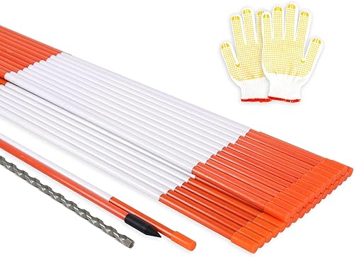 Miniatura 1 de COLOtime Paquete de 30 marcadores de entrada con cinta reflectante de fibra de vidrio, estacas de nieve de 48 pulgadas, reflectores para arado de