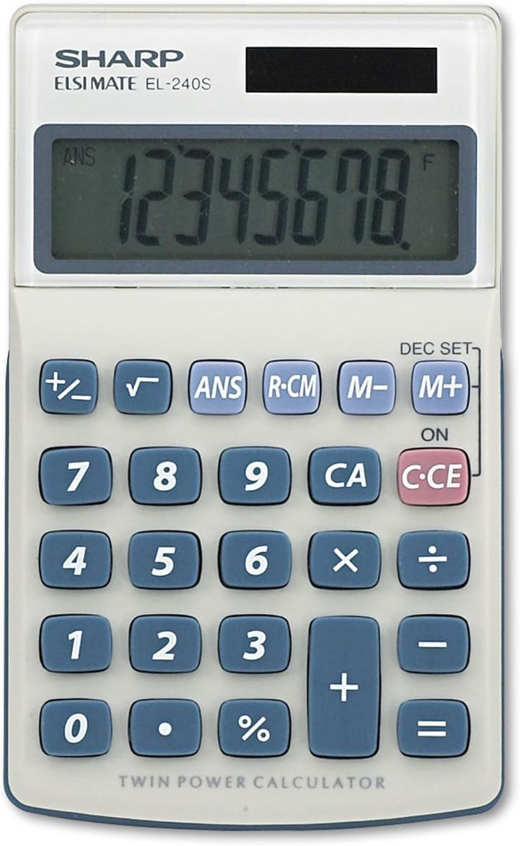 EL240SB EL-240SB - Pocket Calculator - 8 Digits - Solar Panel, Battery