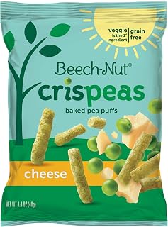 Beech-Nut Crispeas Cheese Baked Pea Puffs Toddler Snack, 1.4 oz Bag