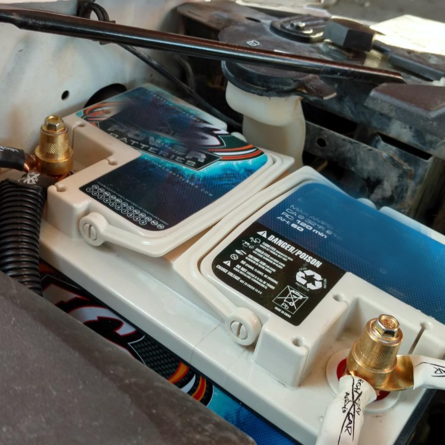 Ampper M8 battery posts installed on an Odyssey Extreme battery