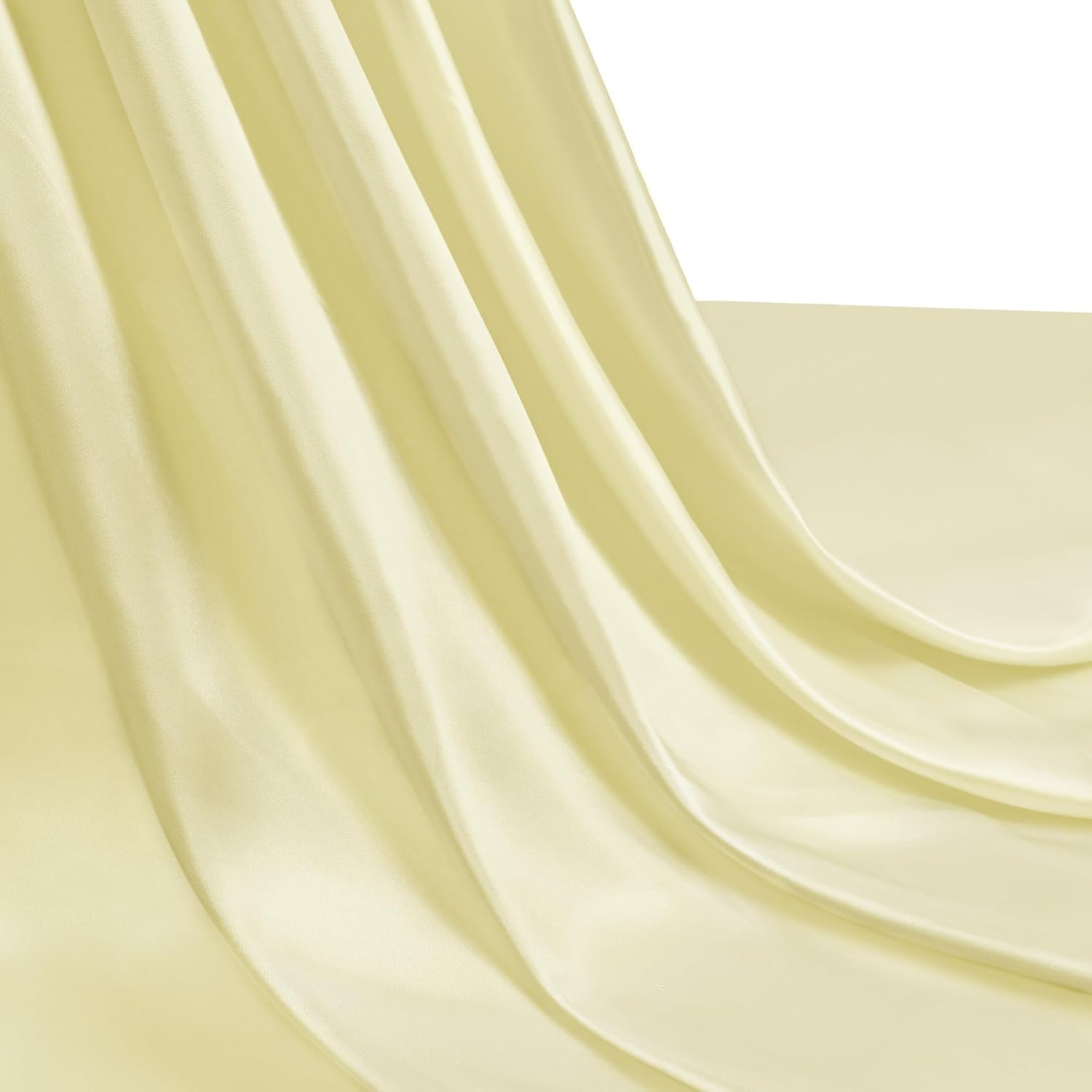 Ivory Satin Fabric by The Yard 54 inch x 1 Yard Soft Cloth Fabric Silky Satin Fabric for Sewing Dressmaking Crafts DIY Crafts