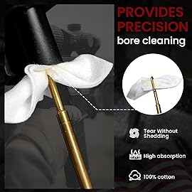PINGMIC 600 Gun Cleaning Patches in Box, 2 Highly Absorbent Cloth, Lint-Free Gun Patches for .22 to .45 Cal, 5.56/9mm, Firearms Cleaning Supplies Maintenance Accessories
