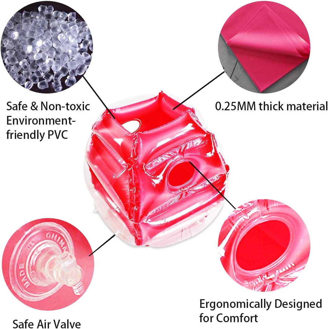 ZHUYNXIR 2 PC Sumo Balls for Kids, Kids Bumper Bounce Balls, Kid Sumo Balls, Lawn Game Ball for Child Outdoor Team Gaming Play, 24 inch, red+red.