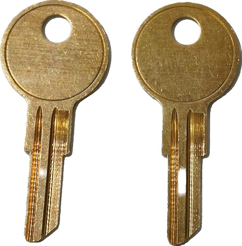 Miniatura 2 de Par de llaves de repuesto para archivador HON y varios muebles de oficina con códigos 101E a 255E cortados a código (122E)