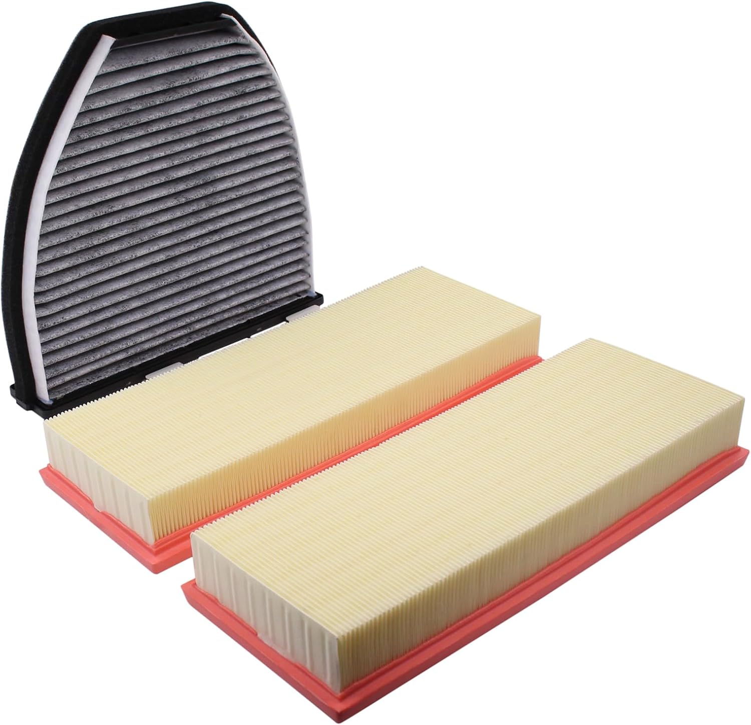 NewYall Engine Air Filter and Cabin Air Filter Kit for Mercedes C230 2.5L 2008-2009, C300 3.0L/3.5L 2008-2012, C350 3.5L 2008-2013, E350 3.5L/E550 5.5L 2010-2011, GLK350 3.5L 2010-2012