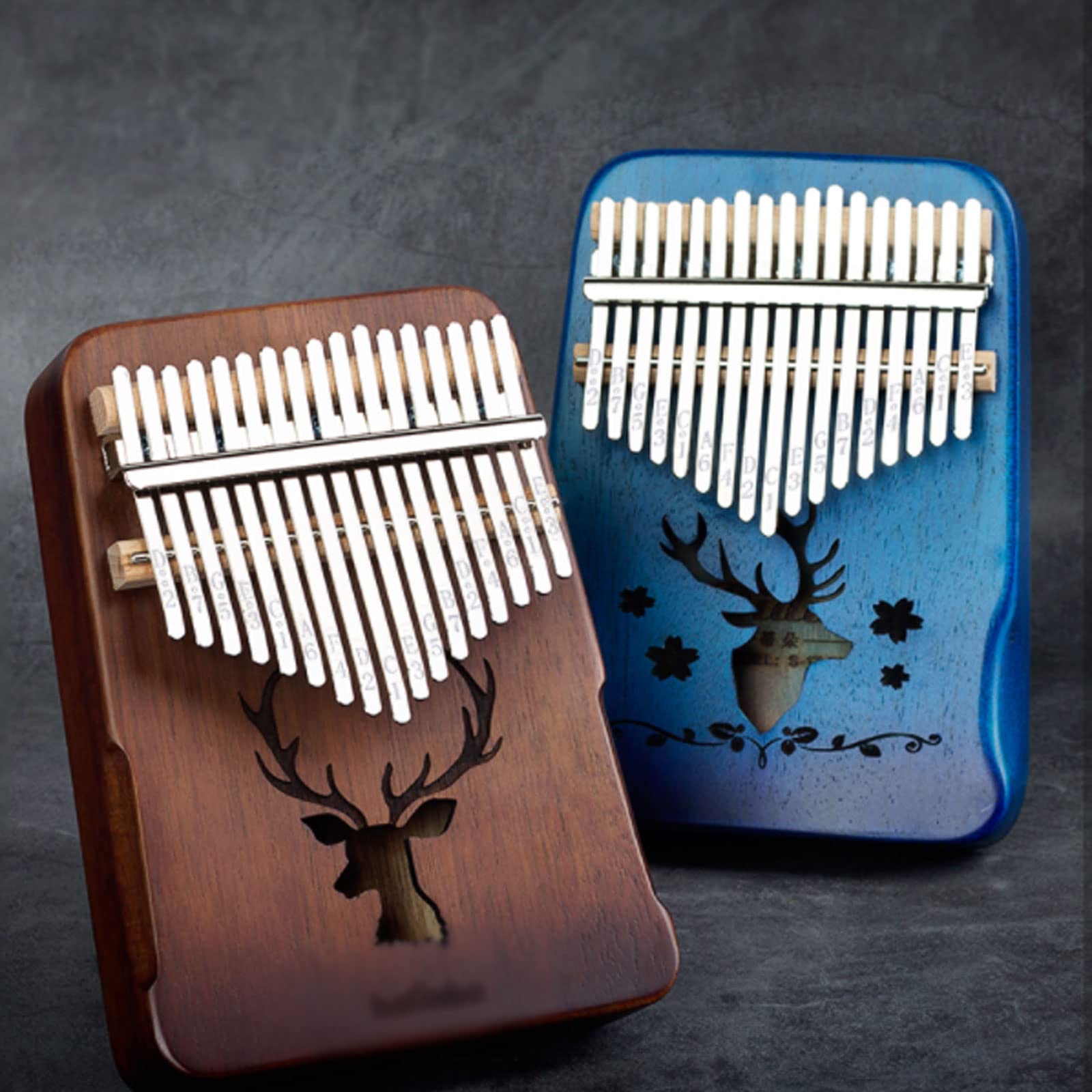 Suono Squisito Strumento Multifunzione per Pianoforte a 17 Tasti per Strumento Musicale a percussione per Principianti, Design Squisito della Testa di Cervo Sika Facile da Giocare