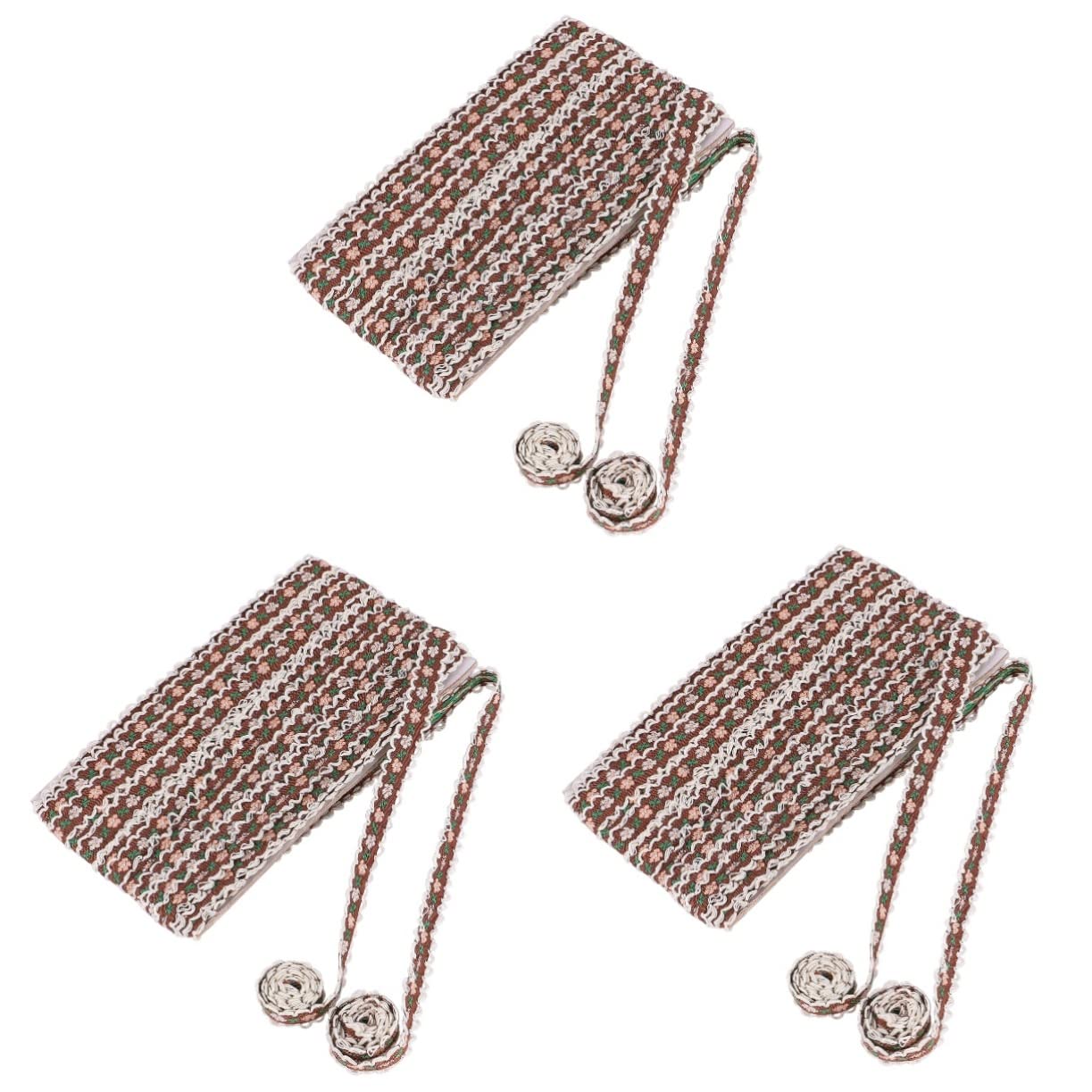 Operitacx 3piezas Cinta De Encaje Bordado Para Diseño Floral Material Duradero y Seguro Para Vestidos y Accesorios De Moda Yards