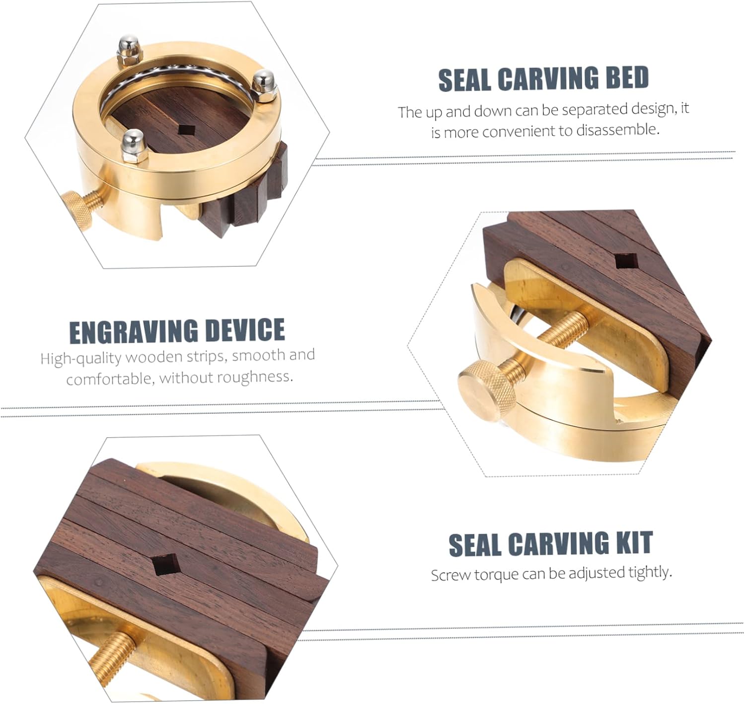 Veemoon 1set Brass Engraving Bed Seal Cutting Tools Engraving Vise Stand Carving Seal Blank Stone