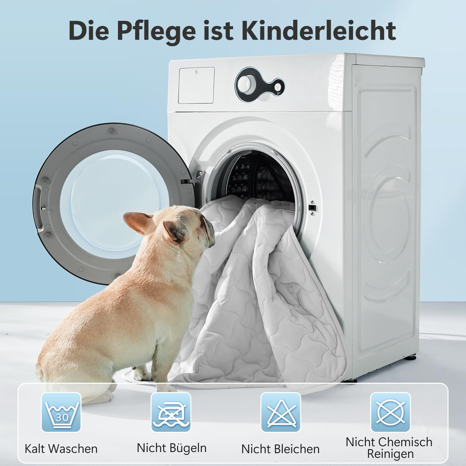 JOEJOY Kühlmatte für Hunde, Selbstkühlende Hundematte, Sommer Kühlkissen für Hunde, Langlebiger Tragbares Kühldecke Hund Waschbar für Drinnen Unterwegs im Auto, Grau, 100x70cm