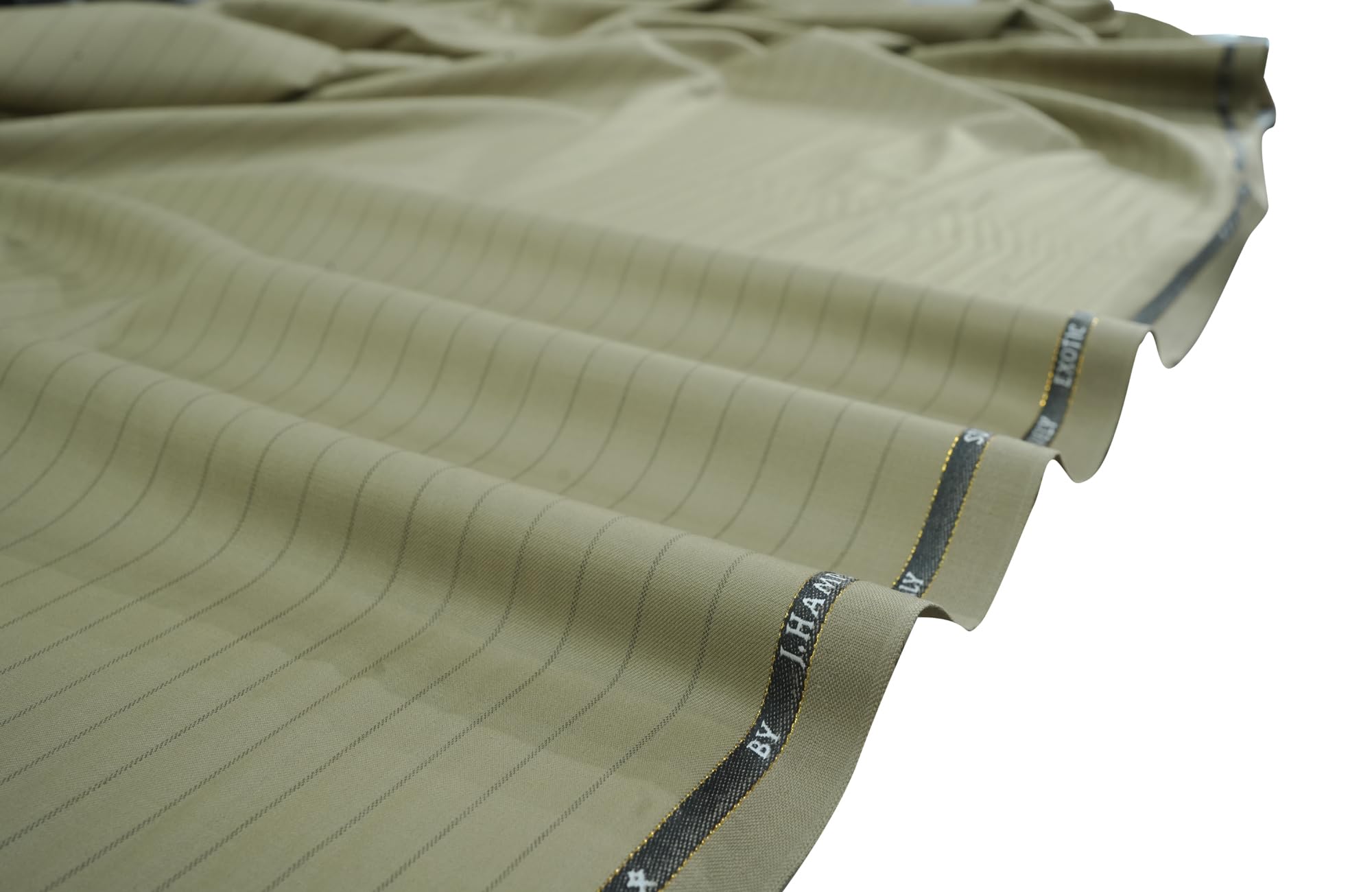 J. Hampstead Italy Super 100's Premium Men's Suiting Fabric – brownish Self Pinstripe Wool Blend, 3 Meter Unstitched Fabric for Suits, Blazers & Formal Wear-picture-17