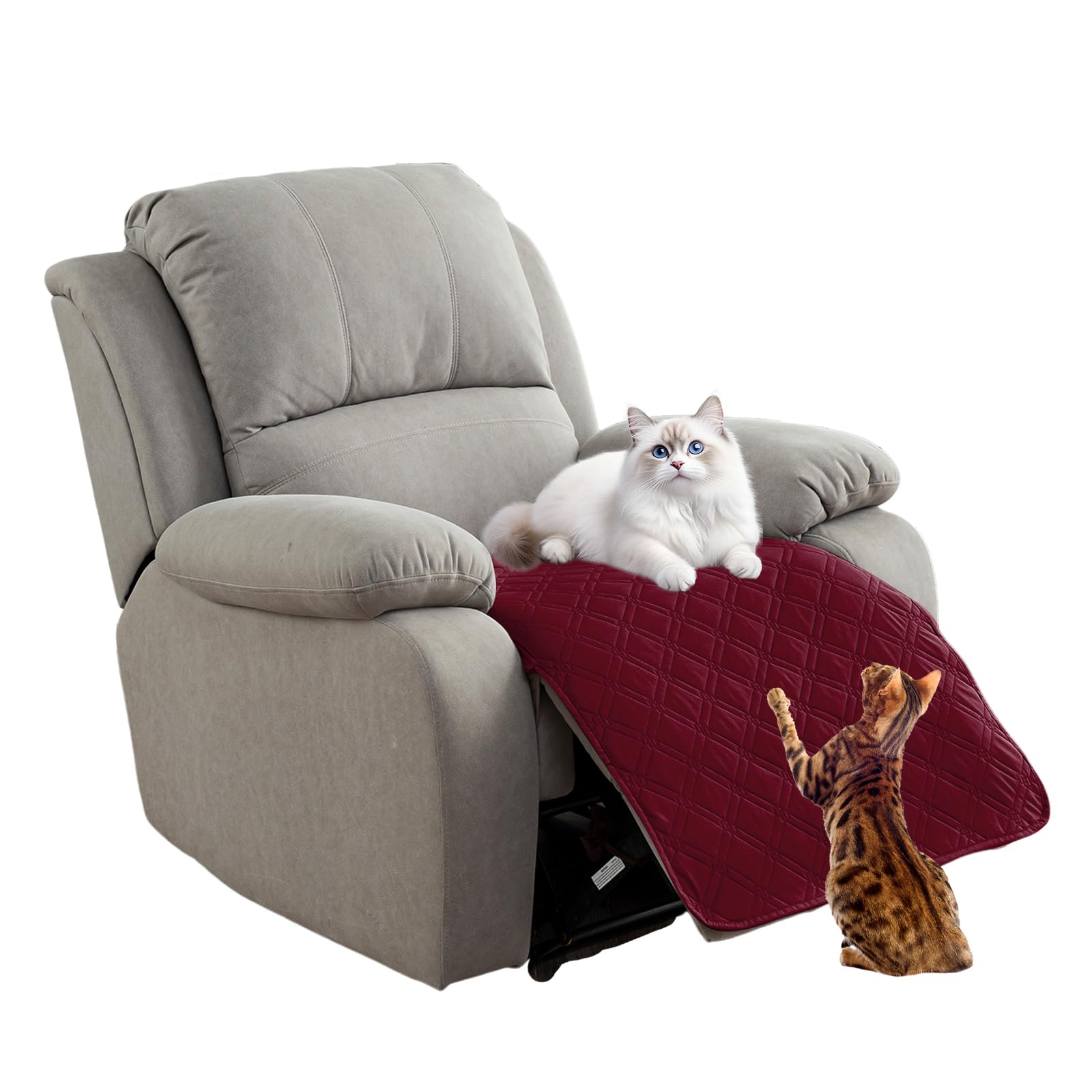 Genina 100% Waterproof Recliner Chair Covers, Non-Slip Furniture Protector