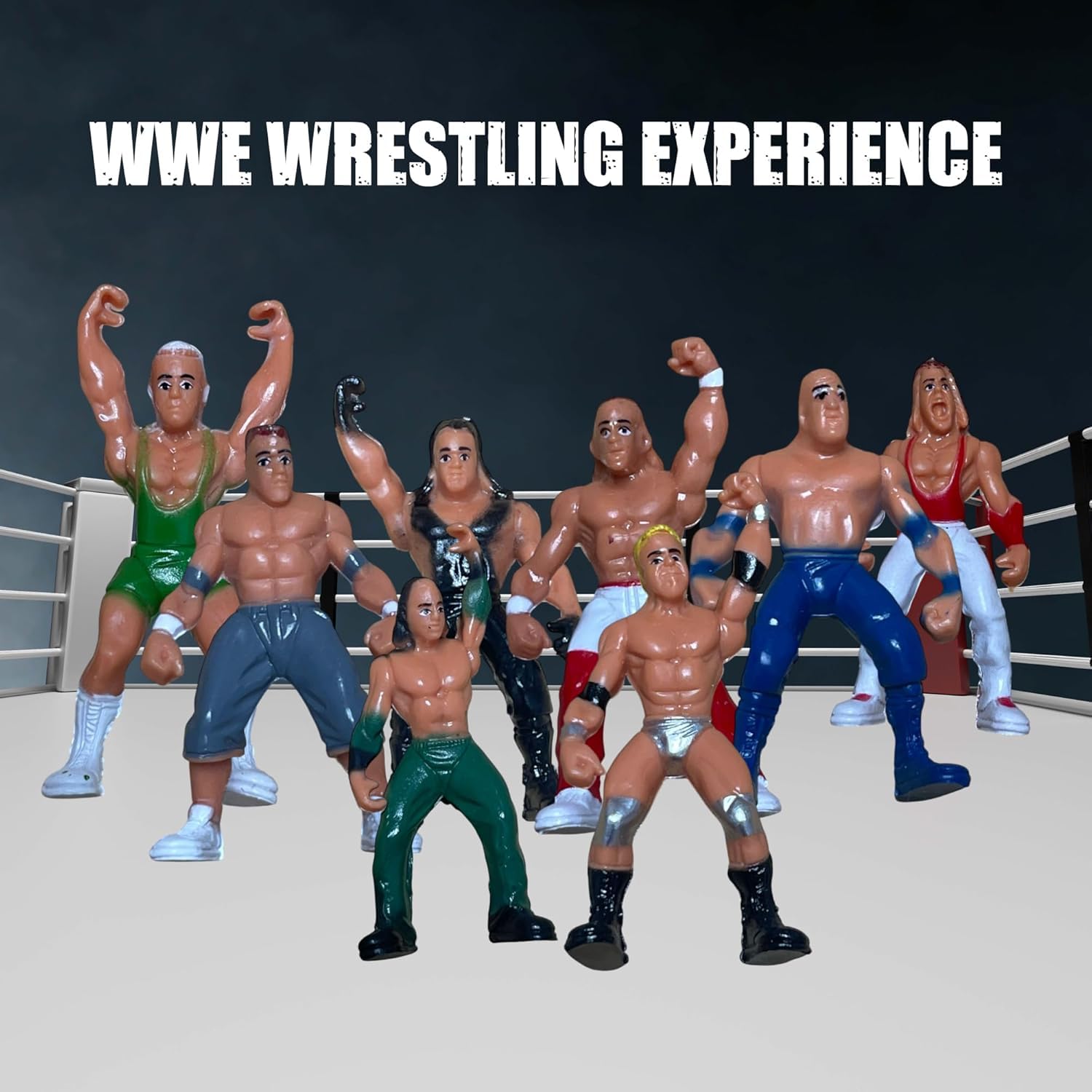 SDMAX Kids Pretend Play Mini WWE Wrestling Ring With 12 Toy Set Action Heroes Deal On Children Gift - Image 2