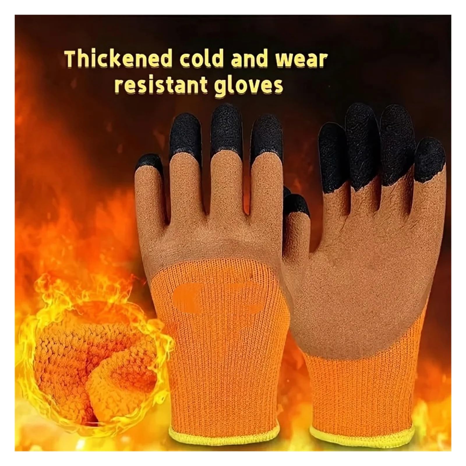 Générique 10 paires de gants travail d'hiver imperméables, en nylon, adaptés à l'extérieur par temps froid