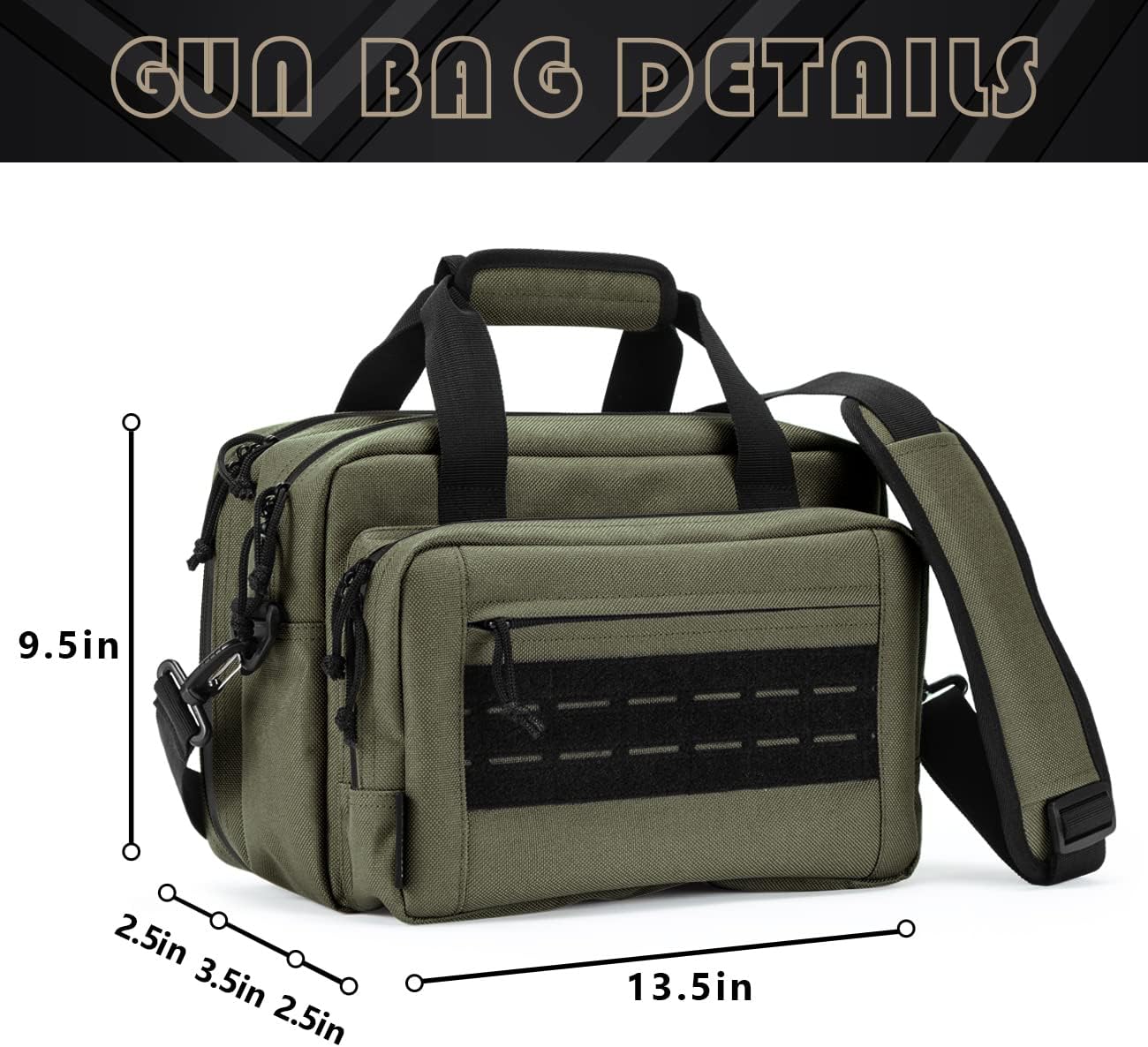 VEAGIA Range Bag,Pistol Case,Gun Range Bags For Handguns And Ammo Pouch 2 Pistols Soft Carrying Shooting Bag - Image 6