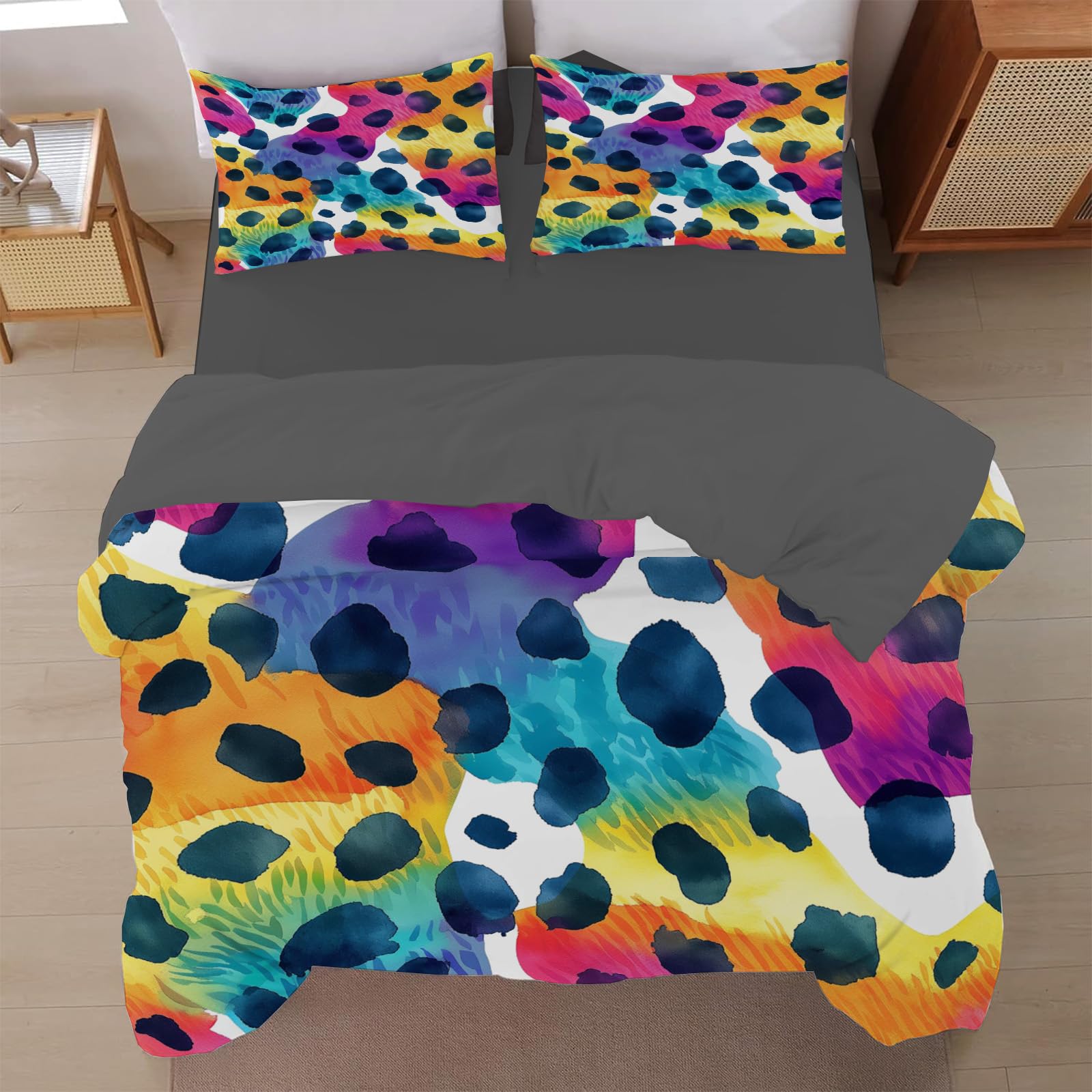 Housse de couette 140x200 fermeture éclair anti-glissement microfibre lit