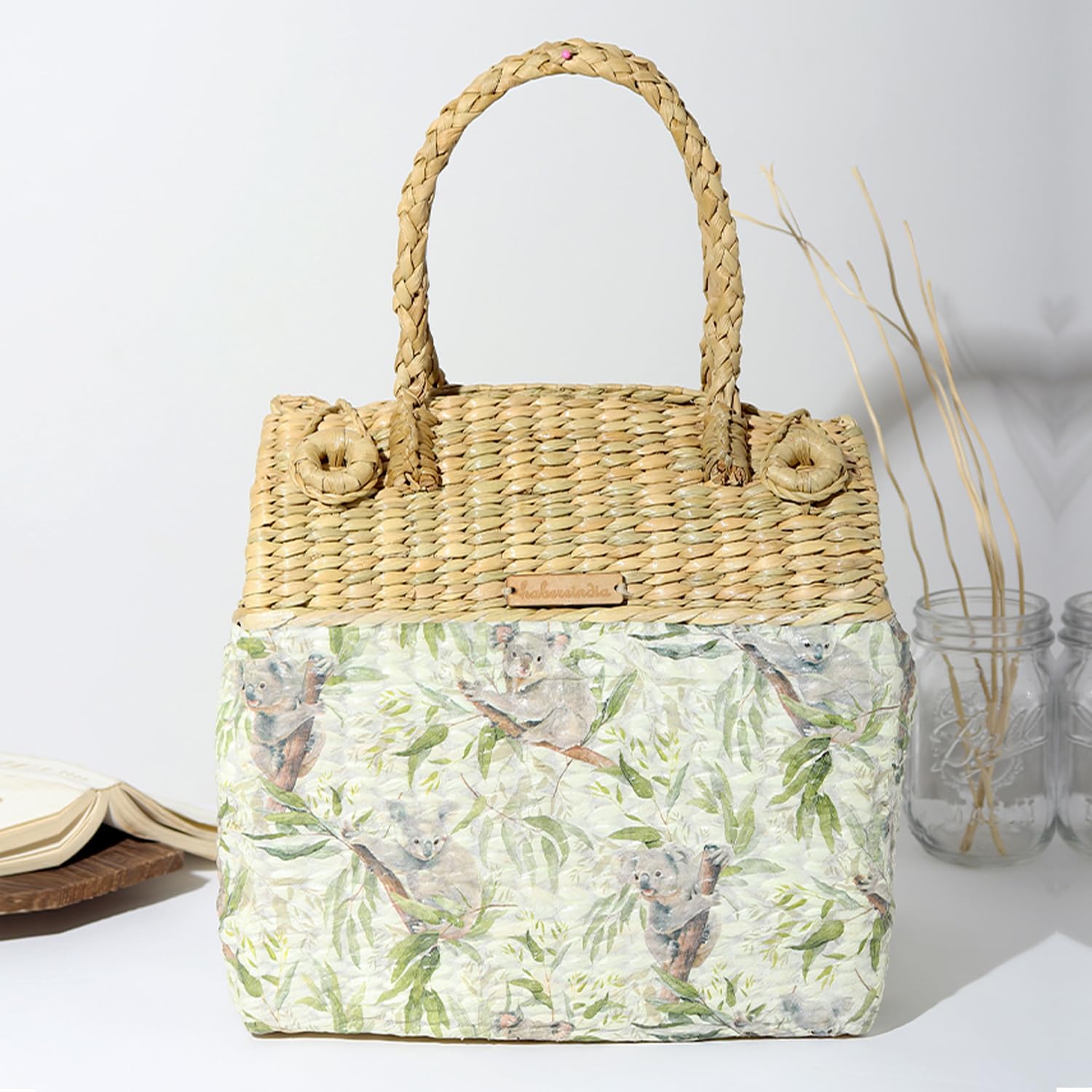 Habere India-All the Cultures Fabricating India Picnic Baskets | Lunch Basket | Cane or Jute Basket | Wicker Baskets | Cane Basket for Gifting (Design 01) (B0D3PSR8JT) Amazon Price History, Amazon Price Tracker