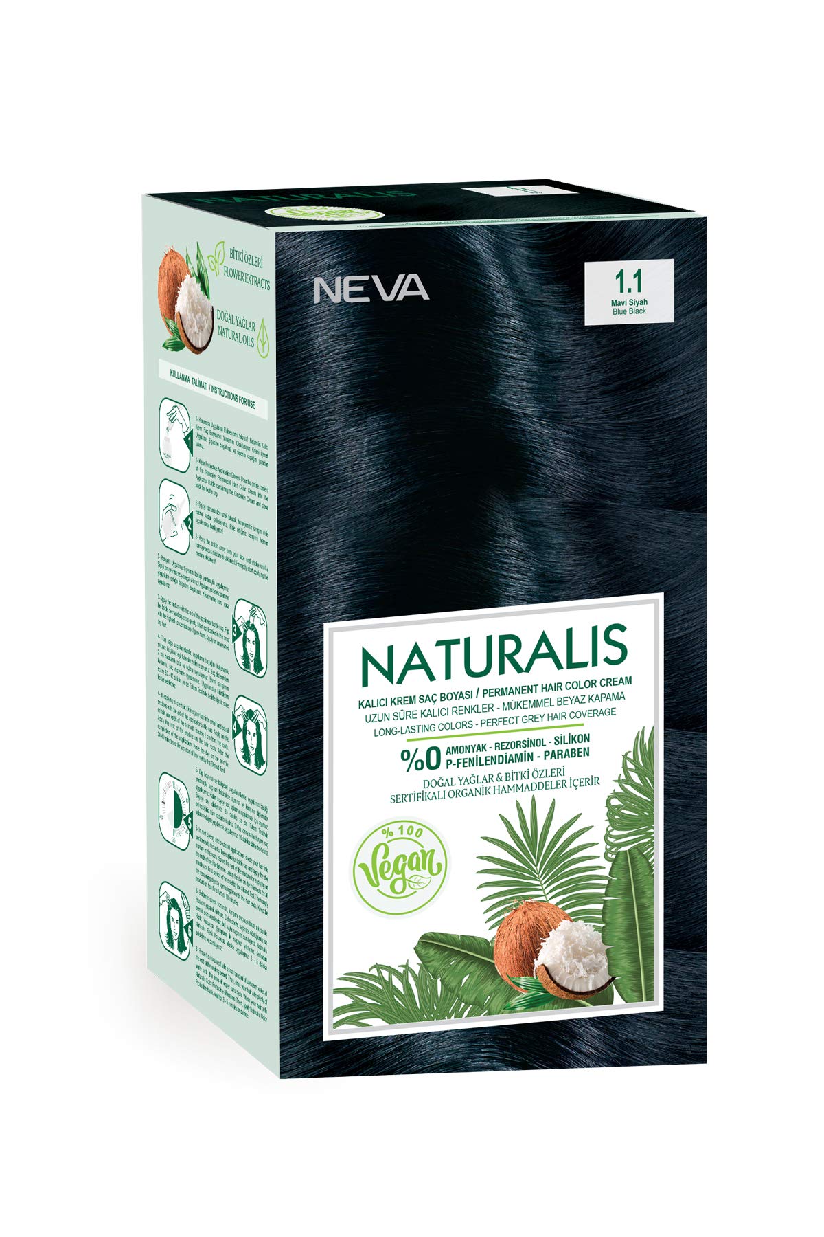 Naturalis Saç Boyası 1.1 Mavi Siyah %100 Vegan