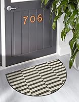 Vista 23 de Unique Loom - Alfombra de área de la colección Outdoor Striped - Rayada (5' 1" x 8' Rectangular, Verde/Marfil)