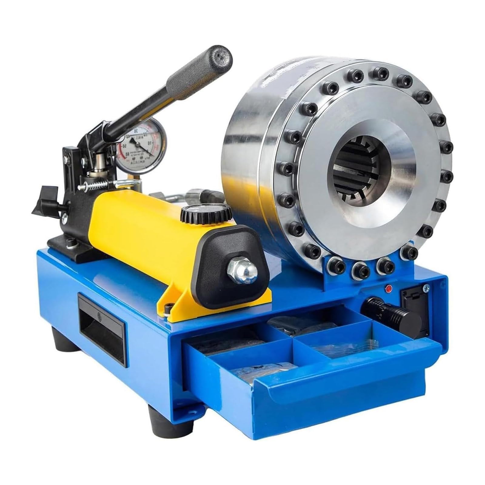 BuilfutenM Professional Hydraulic Hose Manual Tube Crimping Machine with 8 Sets of Dies High Pressure Pipe Press 0.24"-1.1"（6mm-28mm） Crimp Range for Hose Pipe Water Pipe