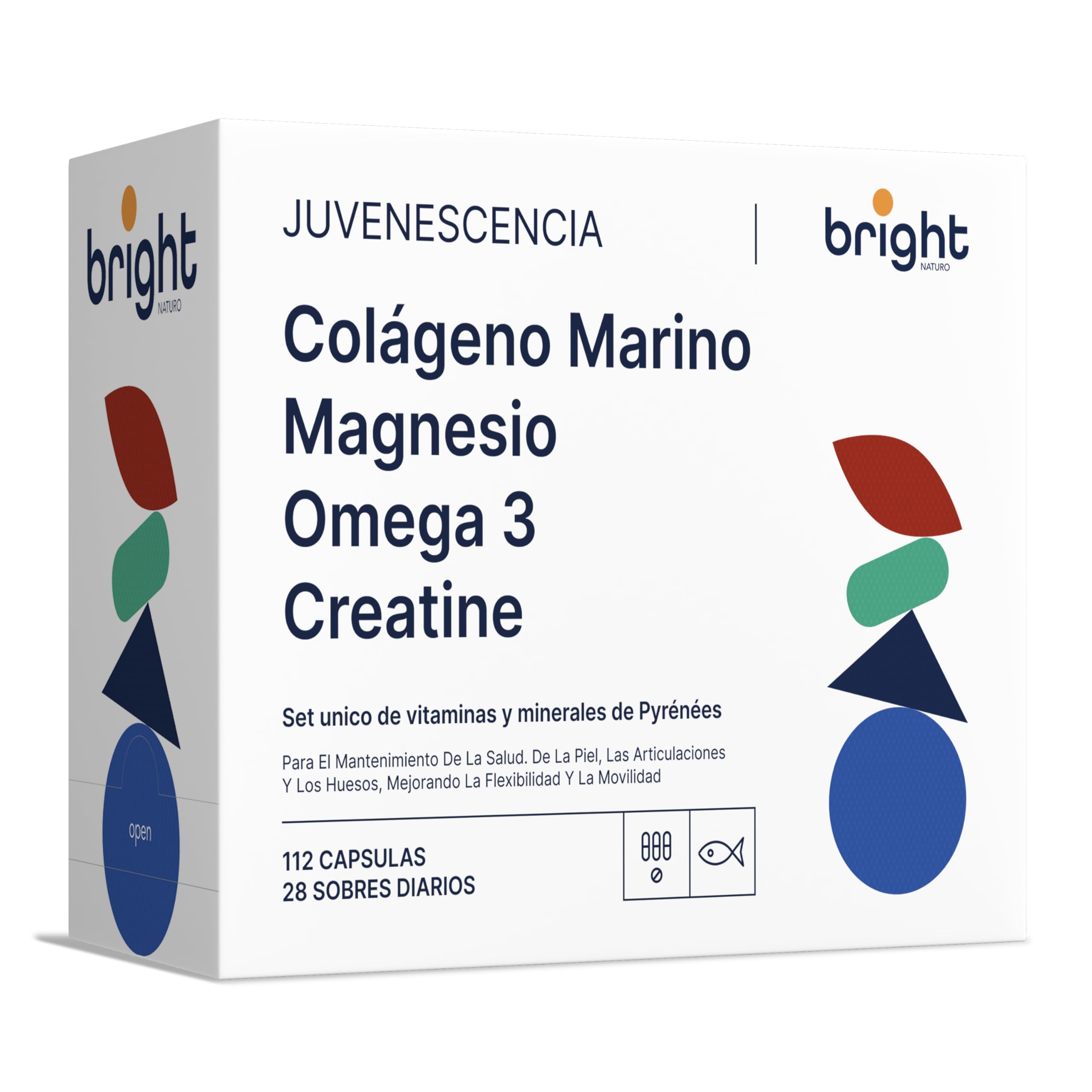 Colágeno Marino Hidrolizado Premium + Ácido Hialurónico + Magnesio + Omega 3 y Creatine – Piel, Articulaciones y Energía, recuperador muscular | 28 Dosis Diarias