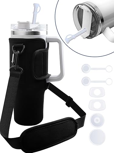 Vidotim Paquete de 2 bolsas para botellas de agua para accesorios Stanley, botella de agua para correr, organizador de mano compatible con tipos de