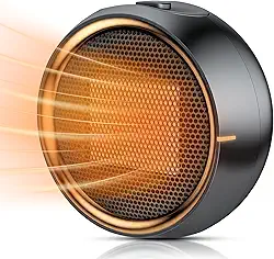 Aquecedor de ambiente, aquecedores elétricos portáteis de cerâmica PTC para uso interno, aquecimento eficiente 2S, proteção contra derrubada e superaquecimento, mini aquecedor de mesa pequeno e