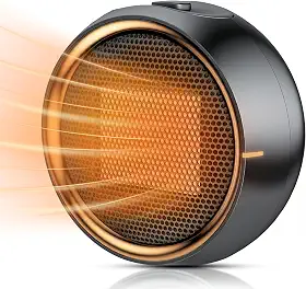 ASNUG Aquecedor de ambiente, aquecedores elétricos portáteis de cerâmica PTC para uso interno, aquecimento eficiente 2S, proteção contra derrubada e superaquecimento, mini aquecedor de mesa pequeno e