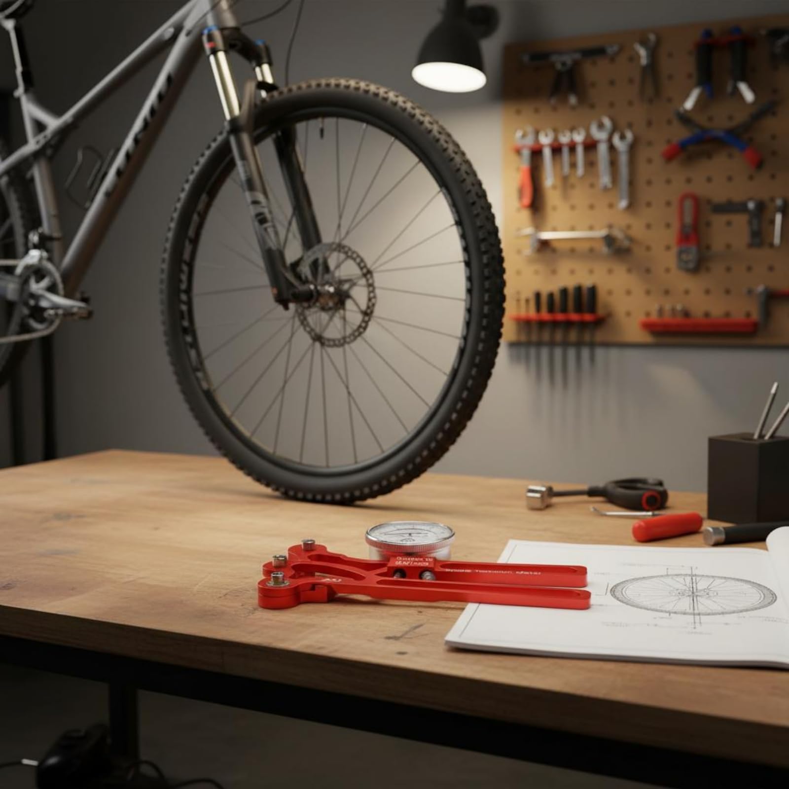 Speichenspannungsprüfer analoges Messuhr-Display Fahrradspeichenspannungsmessgerät zu bedienen Speichenmessgerät für Fahrradmechaniker