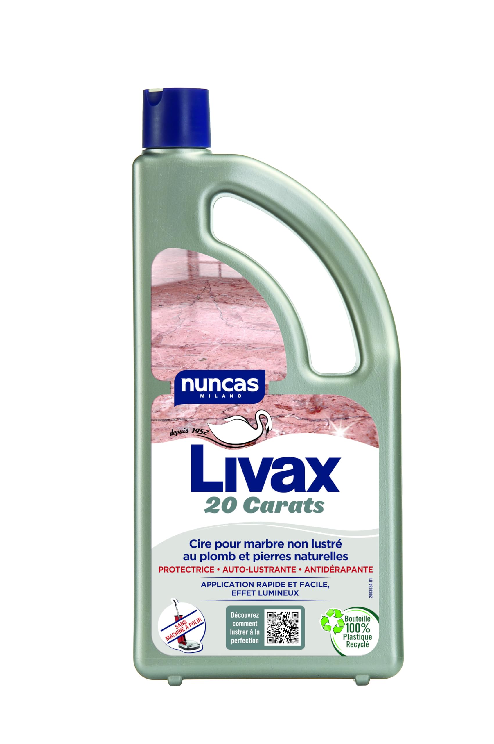 Nuncas Livax 20 Carats - Cire Protectrice Metallisée Pour le Marbre - 1000ml