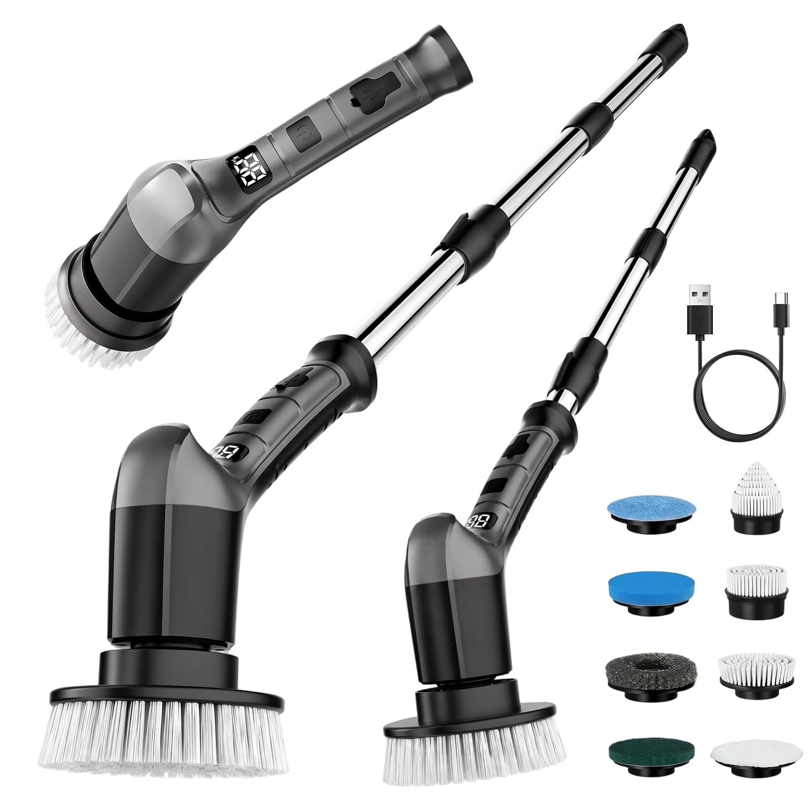 Brosse électrique Nettoyage rotative avec 8 têtes Rechargeable