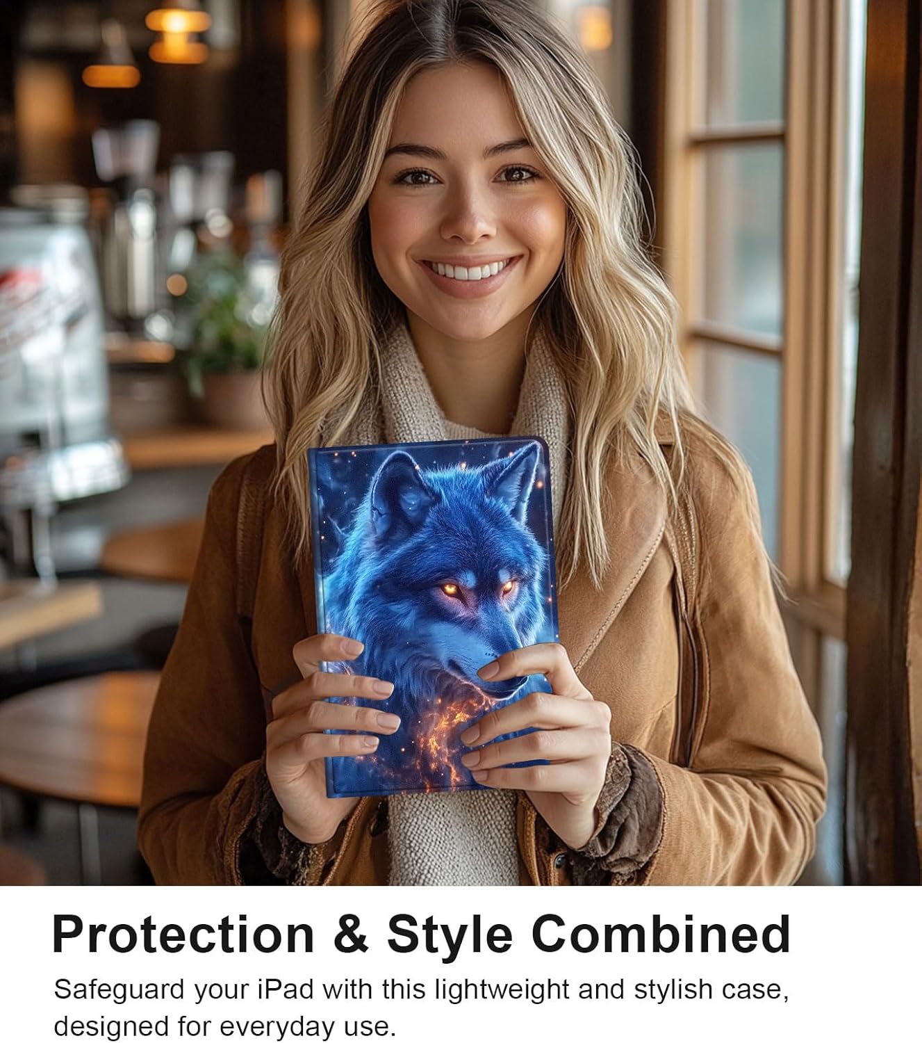 Case for iPad (A16) 11th Generation 11 Inch 2025/iPad 10th Generation 10.9 Inch 2022, Slim PU Leather Stand Cover with Auto Wake/Sleep, Multi-Angle Viewing & Shockproof, Blue Wolf