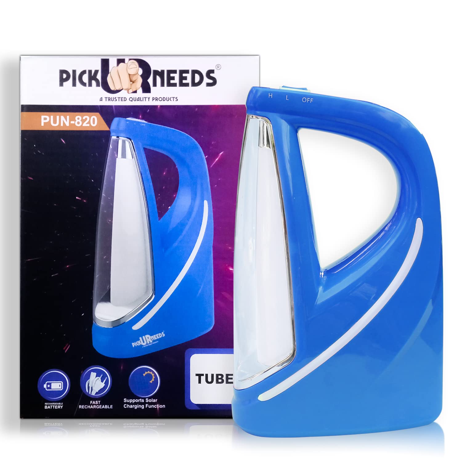 Pick Ur Needs Rechargeable Home Emergency LED Super Tube Bright Camping Lantern Light (Blue) (B09C3ZFHSG) Amazon Price History, Amazon Price Tracker