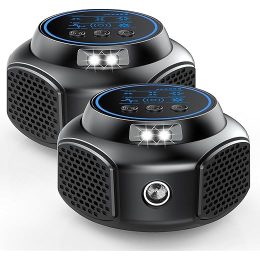 Ultrasonic Pest Repellent Plug-in, Electronic Mouse Traps & Insect Repellent, Pest Control for Rodent, Roach, Ant, Squirrel, Spider, Bugs, Mouse, Rat, Bat for Home, Office, Warehouse Black 2 Pack