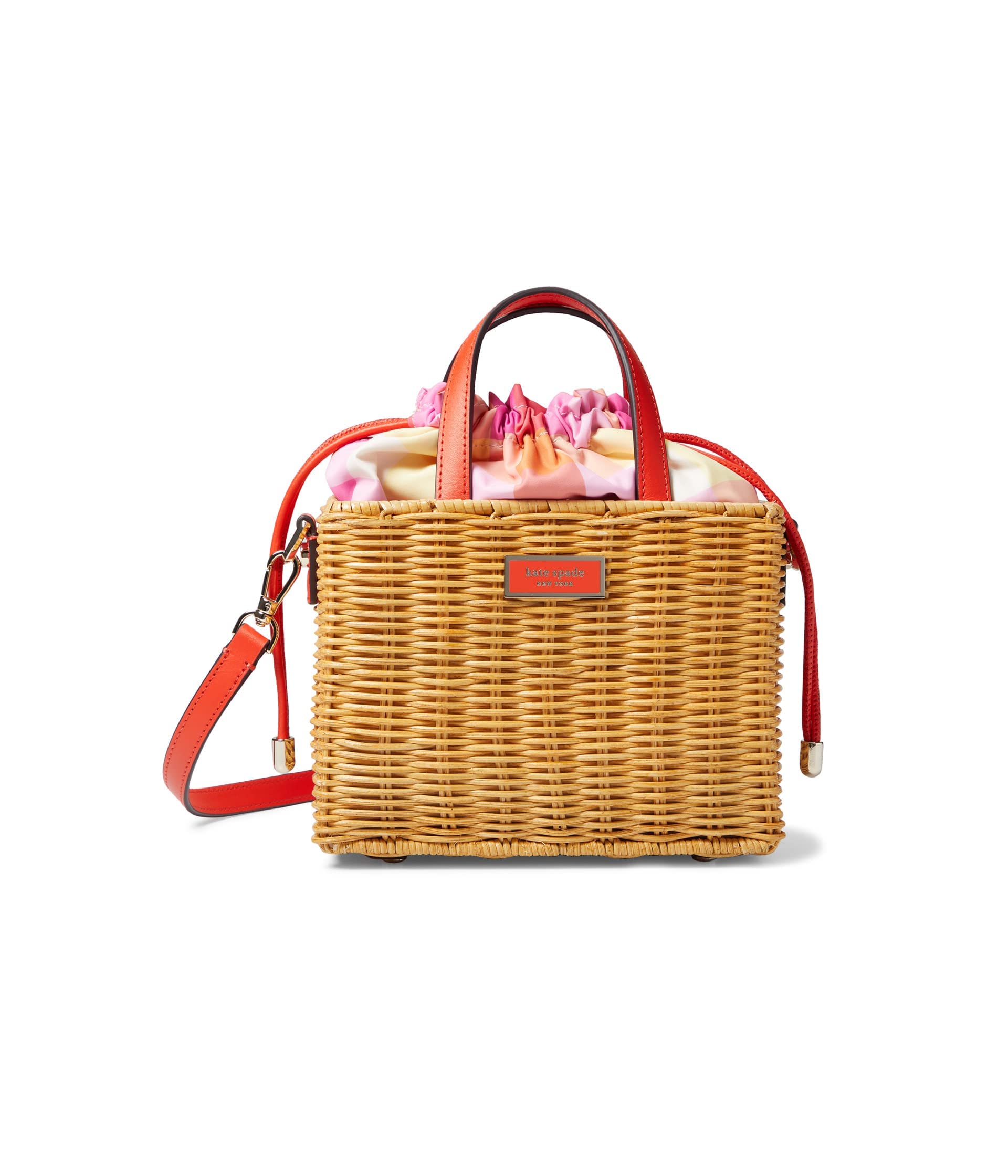 kate spade new yorkSam Wicker Madras Printed Fabric Mini Satchel Pink Multi One Size
