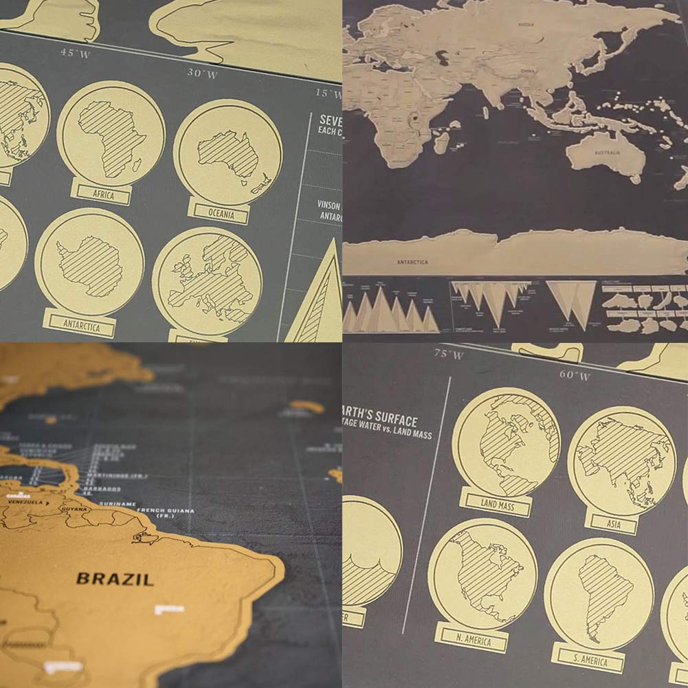 Amazon | スクラッチオフ世界地図ポスター 地図 国際スクラッチ