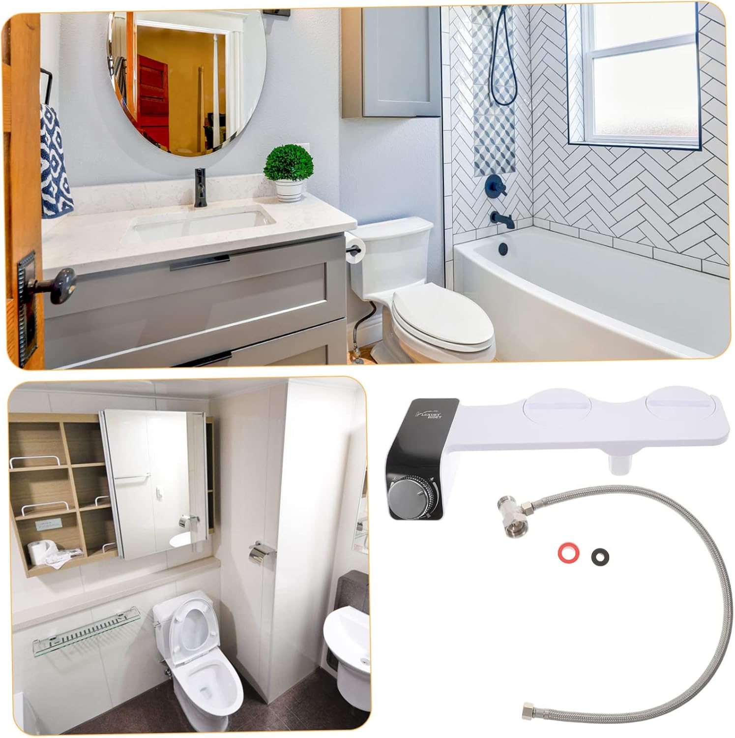 TEHAUX Bathroom Gadgets Toilet Accessories Self-cleaning Bidet Attachment Warm Water Sprayer