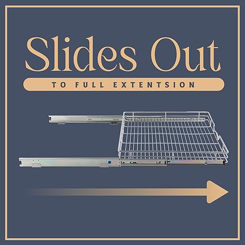 Vista 15 de Organizador de gabinete deslizable, estante de almacenamiento de armario de cocina deslizante extraíble y organizador, marco de alambre resistente