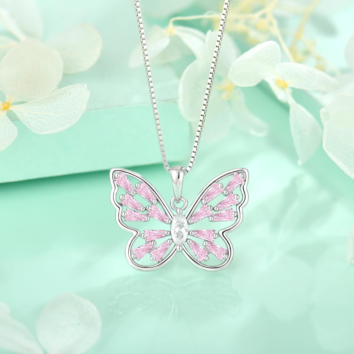 STARCHENIE Butterfly Necklaces for Women 925 Sterling Silver Birthstone Butterfly Jewelry Butterfly Pendant Necklace - Image 4