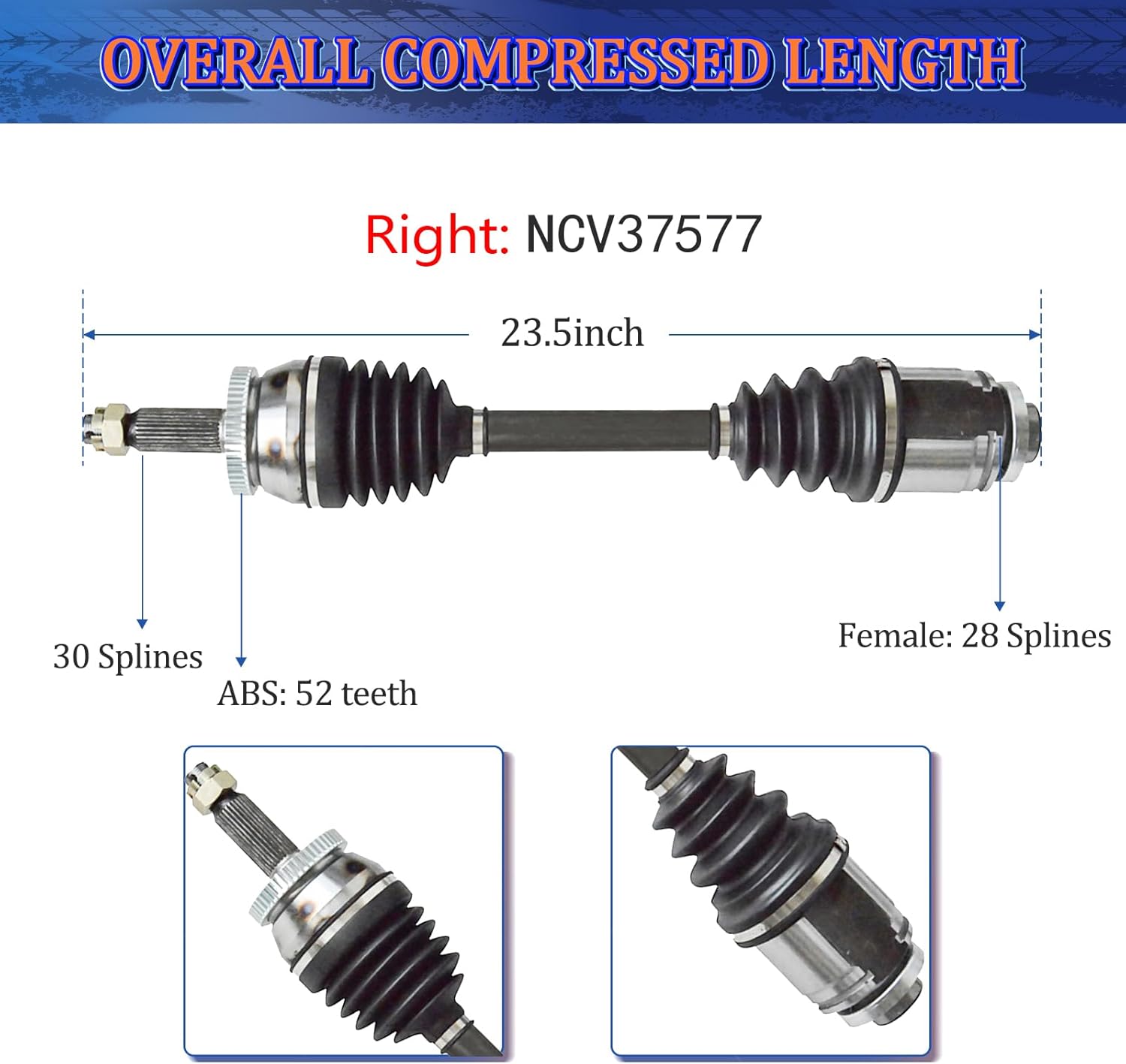 Maxfavor CV Axle Shaft Assembly fit for 2011-2013 Kia Sorento, 2010-2012 Hyundai Santa Fe 2.4L 3.5L V6 AWD FWD Automatic, Front Driver and Passenger Side