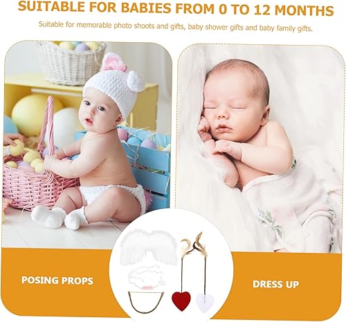 Miniatura 8 de ifundom 1 Set Cupid Wings Angel Wings and Headband Cupid Costume Women Angel Costumes for Girls Angel Wing Headband for Baby Disfraz De Para Boy LED