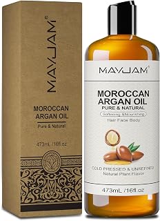 MAYJAM Arganöl 473ML, Körperöl für Gesicht, Haut, Haare | Haaröl Arganöl Kaltgep