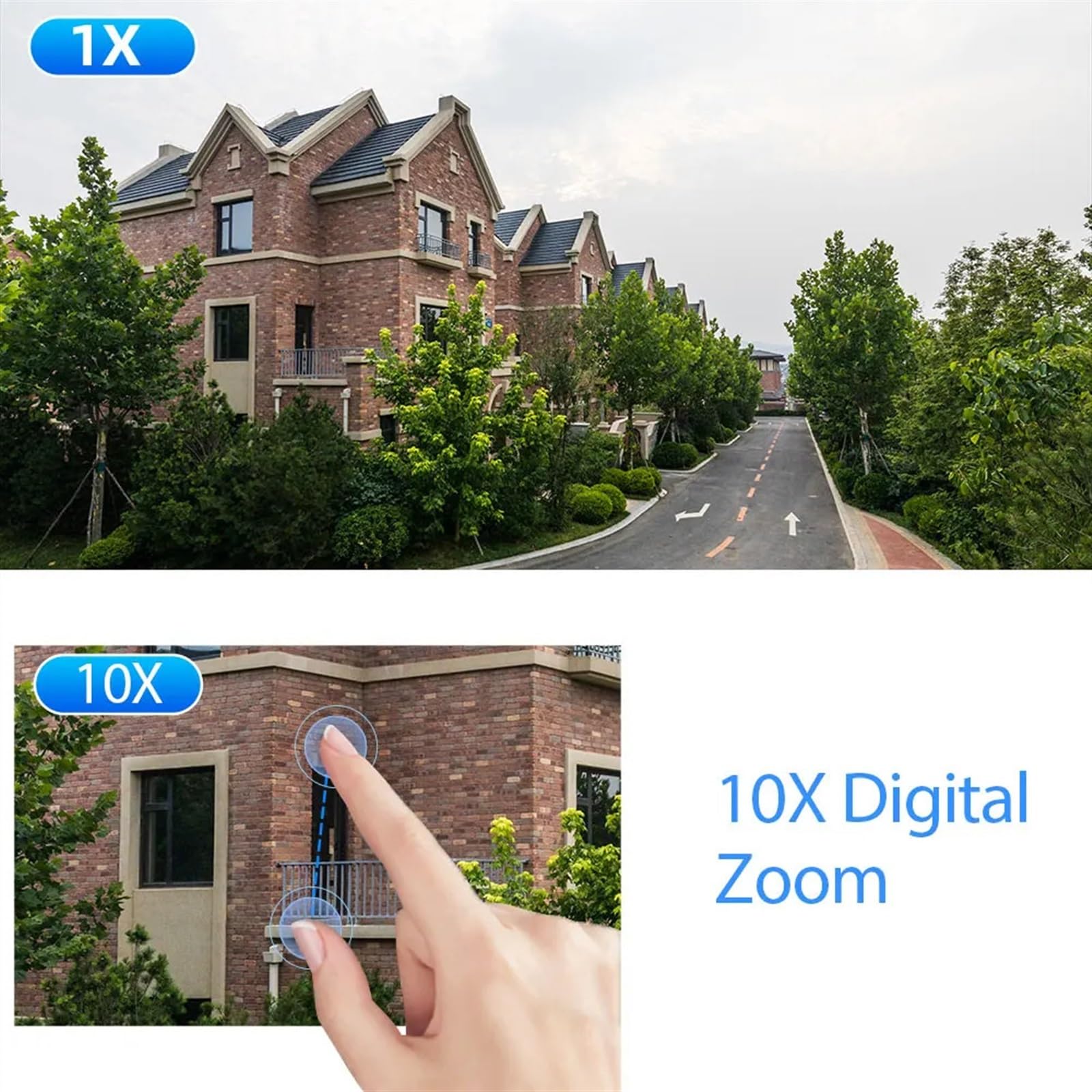 Caméra de sécurité, 4K 8MP PTZ caméra IP dôme de Vitesse détection Humaine extérieure 10X Zoom numérique Wilress vidéo CCTV Surveillance(WiFi Add 128G Card)