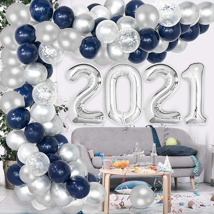 Buy Kederwa Graduation Decorations 2021 Blue and Silver, 2021