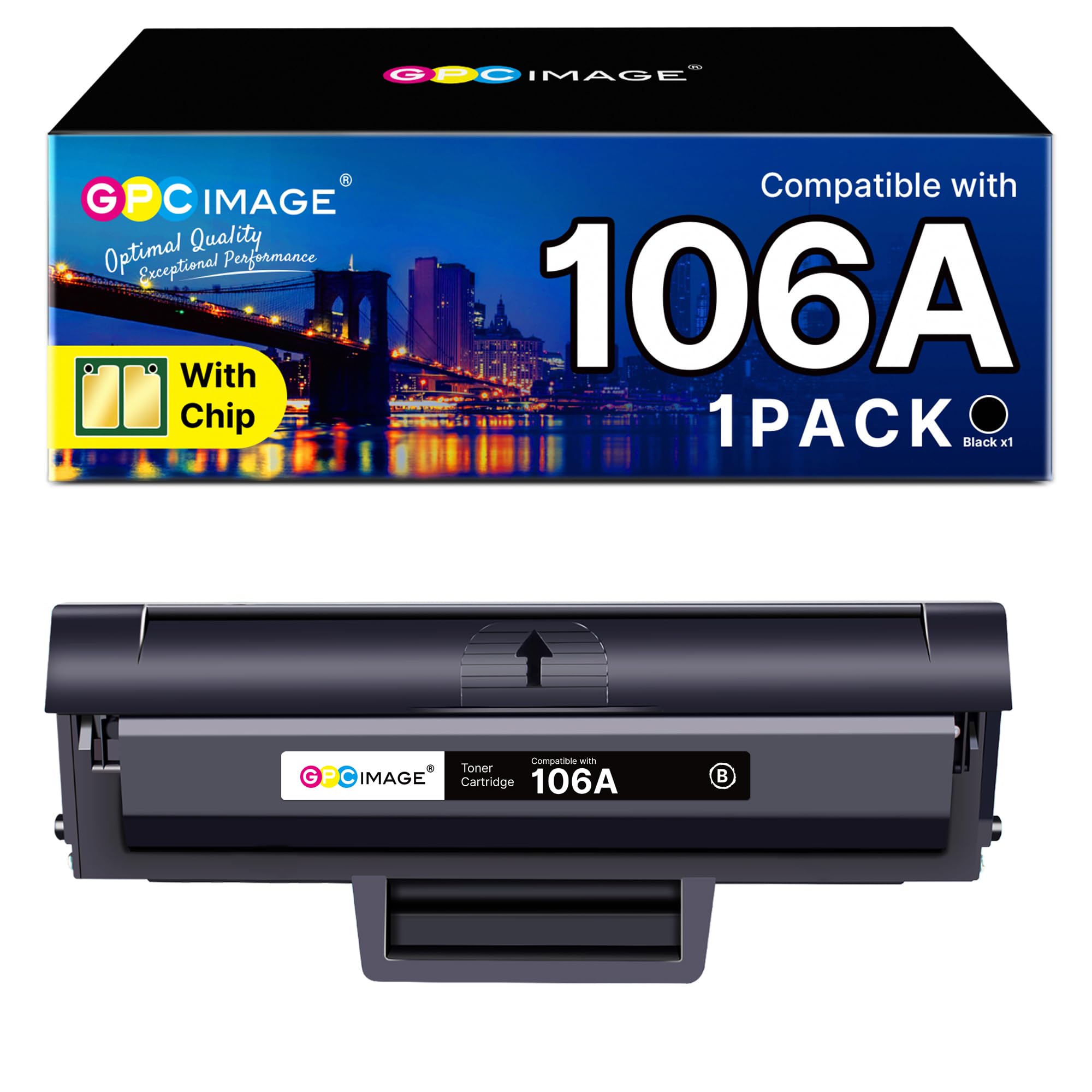 GPC IMAGE Kompatible für HP 106A Toner W1106A Schwarz für Laser 107w MFP 135wg 137fwg 135w 137fnw 135a 107a 107r 135r Druckerpatrone (Schwarz)