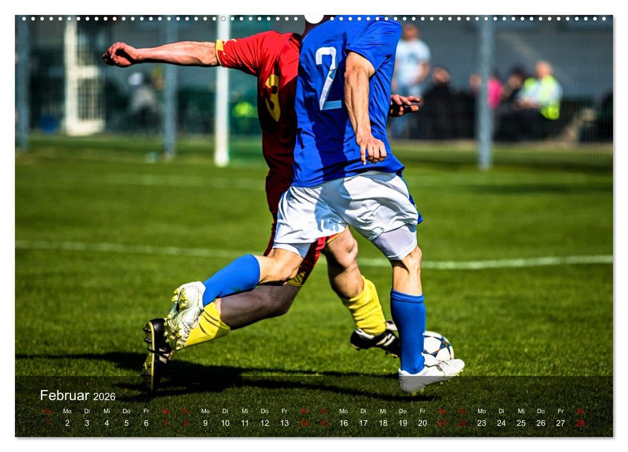 Fußball - pure Leidenschaft (Wandkalender 2026 DIN A2 quer), CALVENDO Monatskalender: Packende, atmosphärische Bilder rund um das Thema Fußball (CALVENDO Sport)