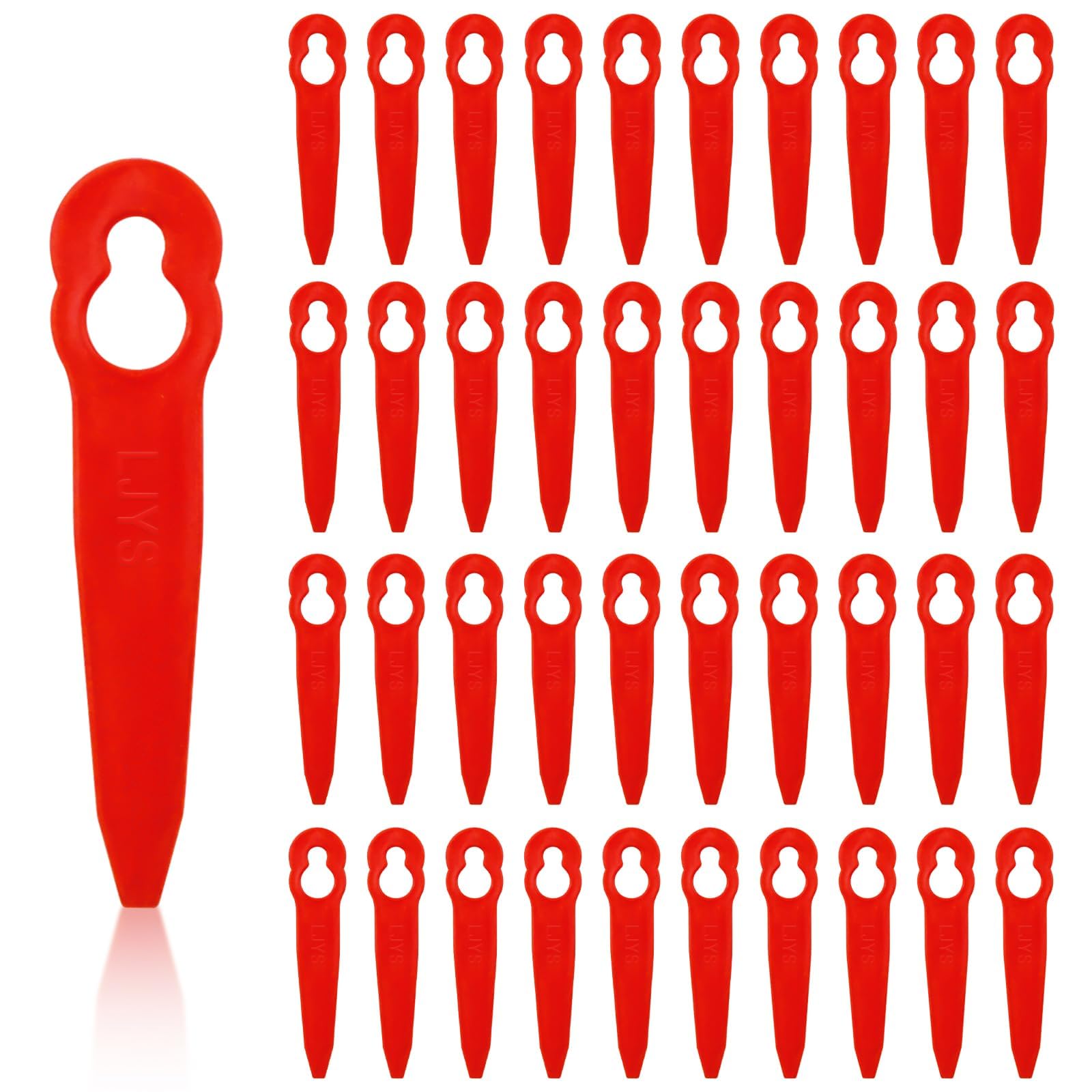 Ennoxwi Grass Trimmer Blades, 60 Pieces Replacements Plastic Trimmer Line, strimmer blades, Replacement Trimmer Heads, Durable Nylon Trimmer Blades, Plastic Grass Trimmer Accessories -Red