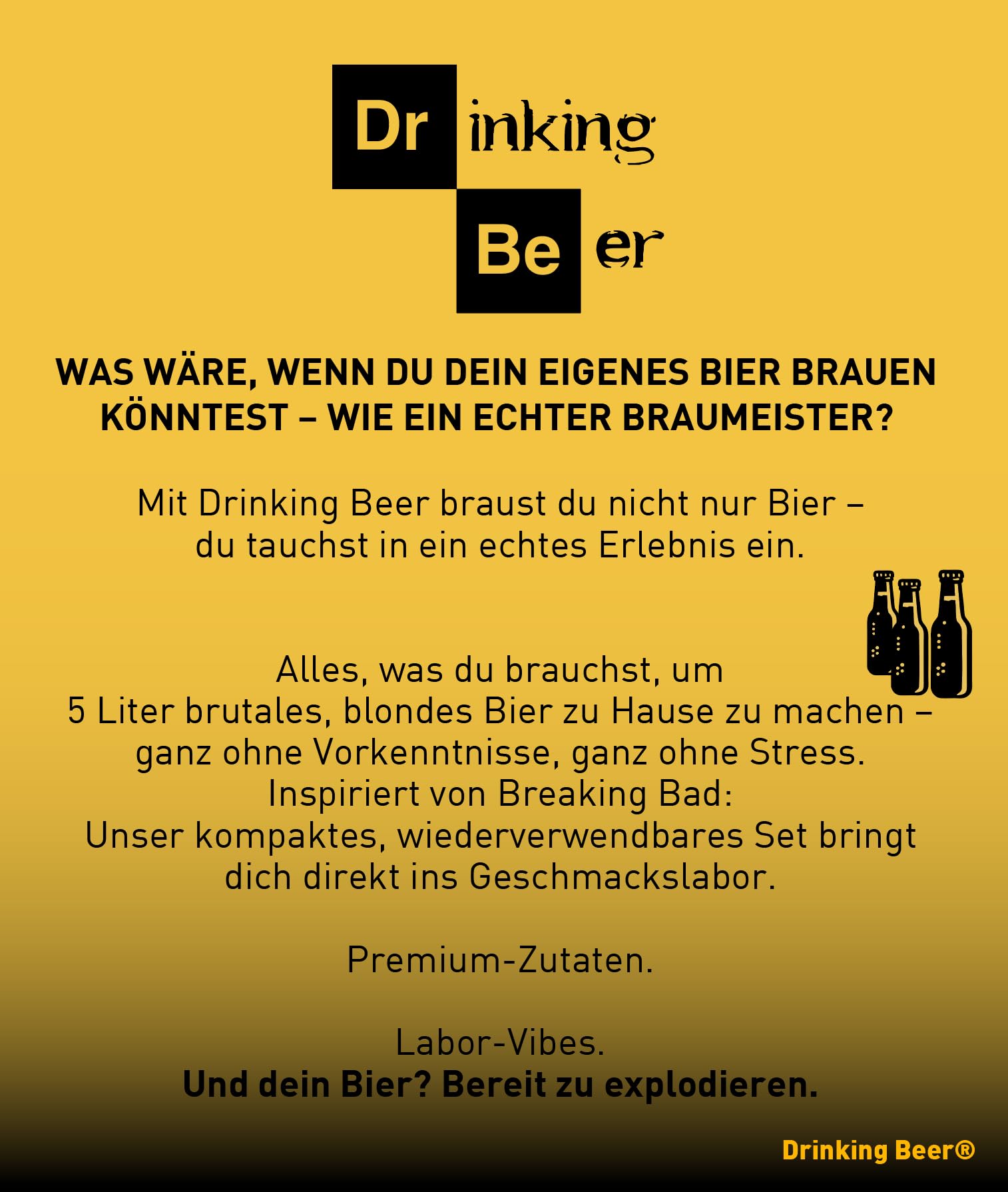 Drinking Beer® | Bierbrauset zum Selberbrauen – Komplettes Bier Brauen Set für Zuhause – 5L Braufass – Traditioneller Brauprozess mit Malz & Hopfen – Biergeschenk für Männer & Väter