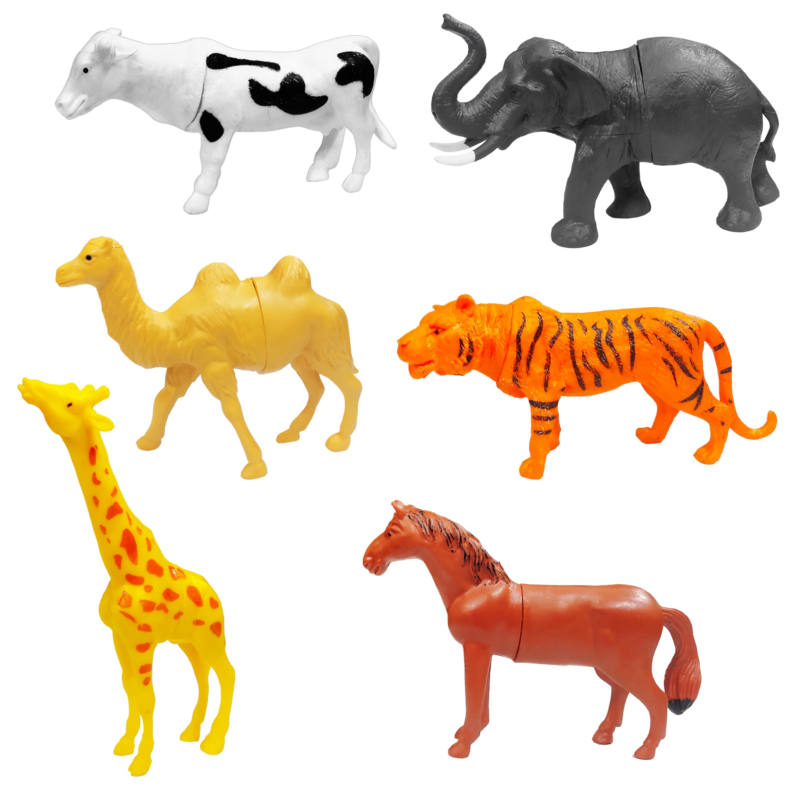 VGRASSP 6 Pcs Wild and Farm Animal Toy Figure for Kids - Pretend Play Toy Set for Your Little Kids - Jungle Animals, Educational Toy, Birthday Return Gift for Boys and Girls - Multicolor (B0D8TNM38F) Amazon Price History, Amazon Price Tracker
