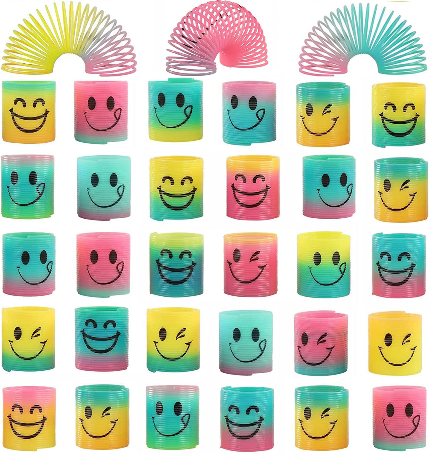 Slinky Toy Mini Springs for Party Bags, Xndryan 36Pcs Rainbow Springs Small Fidgets Party Bag Fillers for Kids Birthday Party Favours School Prizes Class Gifts for Children
